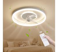 Ceiling Fan with Lighting LED Fan Ceiling Lamp Remote Control Fan Ceiling Light Wind Speed Dimmable 52W Ceiling Lamp Quiet Fan For Dining Room Living Room Bedroom Kids Room