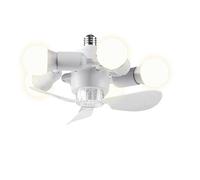 Ceiling Fans With Lights - E27 Screw Base Blower With Remote Control | Modern Ceiling Fan | For Bedroom Kitchen Living Room Nursery Farmhouse Indoor DIY Modular Silent DC Motor Intelligent Adjustment