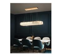 Ceiling Fashion Geometric Shape Crystal Oval Large Chandelier Hotel Lobby Living Room Bedroom LED Lighting, Home décor