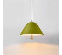 Ceiling French Tapered Chandelier, Painted and Polished Fixture, Green Shade Ceiling Light, Restaurant, Cafe, Bar, Bedroom Kitchen Island