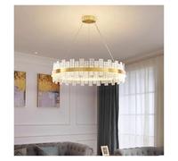 Ceiling Full Copper Golden Round Glass Ceiling Chandelier for Decoration Lighting in Living Room, Kitchen, Bedroom, Tri-Color LED, Home décor