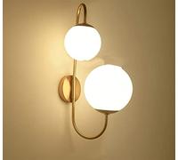 Ceiling Gold Lamp Foyer Bedroom Bedside Corridor Loft Bean Glass Light LED Round Lamp, Wall Sconces (Color B, Size : Cool White(5500-7000K))