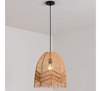 Ceiling Hand Woven Rattan Chandelier with Adjustable Cord Nordic Wicker for Japanese Garden Bedroom and Dining Room Chinese Style Handmade Ceiling Lamp in Wood Color