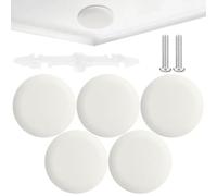 Ceiling Hole Cover Plate - Round With Mounting Brackets Screws | 5 Pieces Smog Detector Ceiling Cover Plate | For Garage Basement Storage Room Office Commercial Residential Stairwell