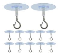 Ceiling Hooks Adhesive - 12PCS Strong Stick on Hangers | Waterproof Sticky Eye Hooks, Reusable Hanging Solution for Ornaments, Towels, Jewelry, Decorations, Bird Feeders, Cords, Lightweight Plants