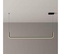Ceiling Lamp Hanging Lamp, LED Linear Chandeliers, Black Pendant Lights Fixture, Minimalist Chandelier, Dimmable Light Compatible with Above Dining Table pendan