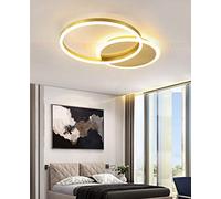 Ceiling Lamp LED Dimmable with Remote Control, Living Room Lamp LED Ceiling Lights Fitting Color/Brightness Adjustable Bedroom Lamp Acrylic Metal Chandelier (Gold, Ceiling-2-lamp, 36W)