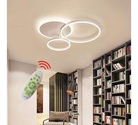 Ceiling Lamp LED Dimmable with Remote Control, Living Room Lamp LED Ceiling Lights Fitting Color/Brightness Adjustable Bedroom Lamp Acrylic Metal Chandelier (White, Ceiling-3-lamp, 54W)