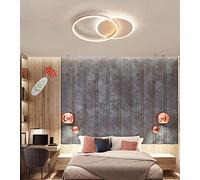 Ceiling Lamp LED Dimmable with Remote Control, Living Room Lamp LED Ceiling Lights Fitting Color/Brightness Adjustable Bedroom Lamp Acrylic Metal Chandelier (White, Ceiling-2-lamp, 36W)