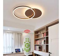 Ceiling Lamp LED Dimmable with Remote Control, Living Room Lamp LED Ceiling Lights Fitting Color/Brightness Adjustable Bedroom Lamp Acrylic Metal Chandelier (Brown, Ceiling-2-lamp, 36W)