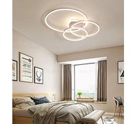 Ceiling Lamp LED Dimmable with Remote Control, Living Room Lamp LED Ceiling Lights Fitting Color/Brightness Adjustable Bedroom Lamp Acrylic Metal Chandelier (White, Ceiling-3-lamp)
