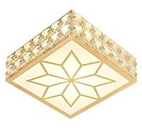 Ceiling Lamp Square Crystal Ceiling Light Flush Mount LED Ceiling Lamp Balcony Aisle Glass Lampshade Decorative Ceiling Lighting Crystal Chandelier for Kitchen Hallway Bathroom