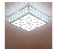 Ceiling Lamp Square Crystal Ceiling Light Flush Mount LED Ceiling Lamp Balcony Aisle Glass Lampshade Decorative Ceiling Lighting Crystal Chandelier for Kitchen Hallway Bathroom