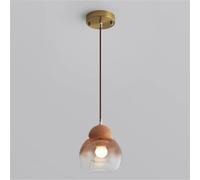 Ceiling Lámpara de Peine Retro Artística en Madera con Capucha Graduada para Cocina o Sala de Estar con Conector (Color Canoa)