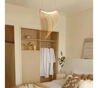 Ceiling LED Pendant Wooden Bird's Nest Chandelier Home Restaurant Cafe Retro Style Hanging Lamp for Study Tea Room Height Adjustable and Energy Efficient White Light 60CM