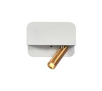 Ceiling LED with Switch, Up Lamp Indoor and 3W Rotatable Spot Reading Light Made of Aluminum for Bedside Wall Lamps, Bedroom, Living Room, Warm White,Black Color White