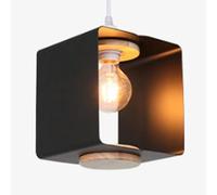 Ceiling Light, 18cm LED Metal Cafe Chandelier, Quadrilateral Shape Bedside Pendant Ceiling Fixture Lamp, Hanging Lights for Living Room, Kitchen Island
