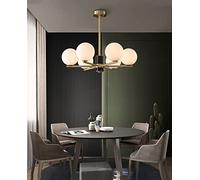 Ceiling Lights, Modern Living Room Copper Chandelier - Glass Ball Chandelier Lighting Fixture Compatible with Bedroom/Dinning Room/. Light Fixture-6head-Cold White