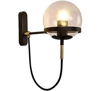 Ceiling Mid-Century Metal Light with Globe Clear Glass Shade E27 Nordic Wall Mounted Lamp Fixtures for Bedroom Bedside Bathroom Vanity Living Room Gold (Color : B