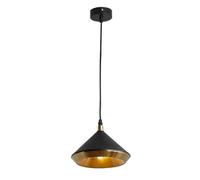 Ceiling Minimalist Lighting, Black Brass Cone Hanging Fixture, E27 Mid Century Ceiling Dining Room Table Pendant Light Bedroom Cafe Bar Home Decoration