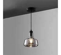 Ceiling Minimalist Lighting, Smoke Gray Glass Hanging Light Fixture, E27 Mid Century Ceiling Room Dining Table Pendant Bedroom Cafe Bar Home Decoration