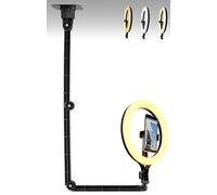 Ceiling Mount Phone Ring Light,28cm Wall Streaming Light Phone Holder Compatible con Samsung and iPhone 16 15 14 13 12 11 Smartphones