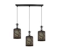 Ceiling Nordic Iron Chandelier Pendant Lamp with Metal Lampshade for Living and Dining Room Decor Creative Style Lighting Fixture (Noir 50cm)