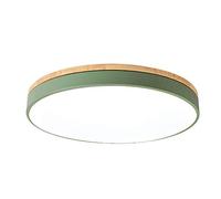 Ceiling Nordic Wood Flush Chandelier Green 40cm Round Ceiling Lamp Scandinavian Style Mount Light Fixture for Living Room Kitchen and Bedroom 6000K Cool White Panel Lighting