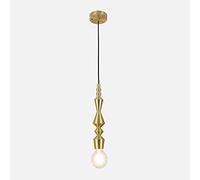 Ceiling Postmodern Brushed Brass Dining Room Chandelier, Minimalist Bedroom Bedside E27*1 Lamp Adjustable Long Line Bar Counter Cafe Decorative Lighting Fixture