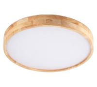 Ceiling Round LED Flush Mount Ceiling Light,Japanese Style Wooden LED Ceiling Lamp,Acrylic Embedded Light Fixtures,Stepless Dimming with Remote Control-White Light-11.8in(White Light,15.7in)