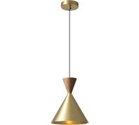 Ceiling Scandinavian Light, Tapered Full Copper LED Chandelier, Lanyard Adjustable Pendant Ceiling Fixture Lamp for Bedroom, Study, Cafe