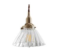 Ceiling Scandinavian Style Japanese Full Copper Thickened Glass E14 Screw Single Head Chandelier Study, Office, Library Decorative Lighting Fixtures
