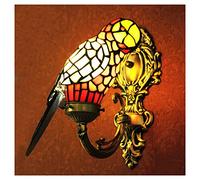 Ceiling Style Wall Lamp Stained Glass Red Parrot Wall Sconces Victorian Decorative Wall Light Fixtures for Staircase Bedroom Hotel Living Room