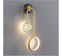 Ceiling Wall, LED Three-Color Dimming Wall Lantern, Indoor Wall Lamp, Exquisite Gypsophila Lighting Decoration, Wall Mounted Light Fixture for Bedroom Living Room Hallway (Color : Gold, Size :