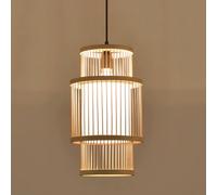 Ceiling Weaving Light Japanese Cylinder Wood Lantern Chandelier Southeast Asian Rattan Hanging Ceiling For Restaurant Hotel Kitchen Island Pendant Lamp Handcrafted E