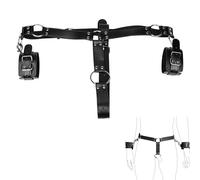 Ceinture de Chasteté Hommes Pantalon de Chasteté en Cuir Masculine Harnais de Retenue de Pénis SM Ceinture de Chasteté et Menottes Jouets Sexuels pour Adultes Réglable Cuir Bondage SM Sex Toys Hommes