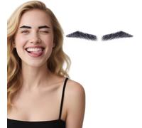 Cejas falsas, un par de cejas postizas, 100% hechas a mano, encaje completo, reutilizables, extensiones de cejas postizas realistas invisibles naturales para hombres y mujeres (estilo 3)