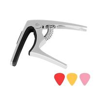 Cejilla ajustable 3 en 1 de metal y almohadilla de silicona deslizante con 3 púas para 4 cuerdas, 6 cuerdas, tono de afinación de guitarra, cejilla deslizante ajustable para guitarra acústica, cejilla