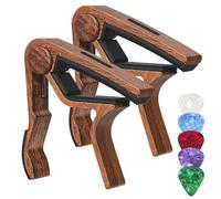 Cejilla ajustable 3 en 1 para guitarra de aleación y almohadilla de silicona deslizante con 5 púas para 4 cuerdas, 6 cuerdas, afinaciones de guitarra