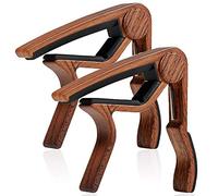 Cejilla de cambio rápido para guitarra acústica y guitarra eléctrica (color madera, 2 unidades)