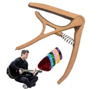 Cejilla de guitarra - Abrazadera eléctrica acústica, gatillo de afinador preciso con 6 púas | Transposedor de teclas de cambio rápido, acción de resorte estable, accesorio de rendimiento portátil para