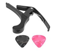 Cejilla de Guitarra, Cejilla de Aleación de Liberación Rápida, Juego de Cejilla de Guitarra Eléctrica con 2 Púas de Guitarra para Banjo Mandolina Ukelele Mandolina Banjo (Negro)