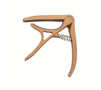 Cejilla de guitarra con soporte para púas, cejilla de nailon profesional ajustable para 6 cuerdas, cejilla de almacenamiento para ukelele (grano de madera clara)