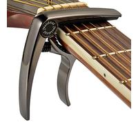 Cejilla de guitarra de lujo para guitarras acústicas y eléctricas, también para guitarra clásica, ukelele, bajo, banjo y mandolina, metal de aluminio ligero (negro)