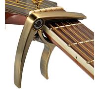 Cejilla de guitarra de lujo para guitarras acústicas y eléctricas, también para guitarra clásica, ukelele, bajo, banjo y mandolina, metal de aluminio ligero (bronce)