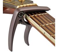 Cejilla de guitarra de lujo para guitarras acústicas y eléctricas, también para guitarra clásica, ukelele, bajo, banjo y mandolina, metal de aluminio ligero (café)