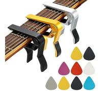 Cejilla de guitarra, paquete de 3 cejillas para guitarra acústica, abrazadera universal para guitarra eléctrica, para varios tipos de instrumentos de cuerda ligeros