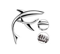 Cejilla de guitarra Shark Pretty Cool para guitarra eléctrica, acústica, clásica, ukelele, aleación de zinc, cejilla de resorte (plata)