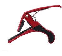 Cejilla de liberación rápida para guitarra, fácil operación con una sola mano para guitarras acústicas y eléctricas de 6 cuerdas, color rojo