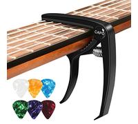 Cejilla Guitarra Española, Cejilla Guitarra Acustica con 6 Púas para Guitarra, Capo para Electrica Guitar Ukelele Profesional Capodastro Aleación Negro